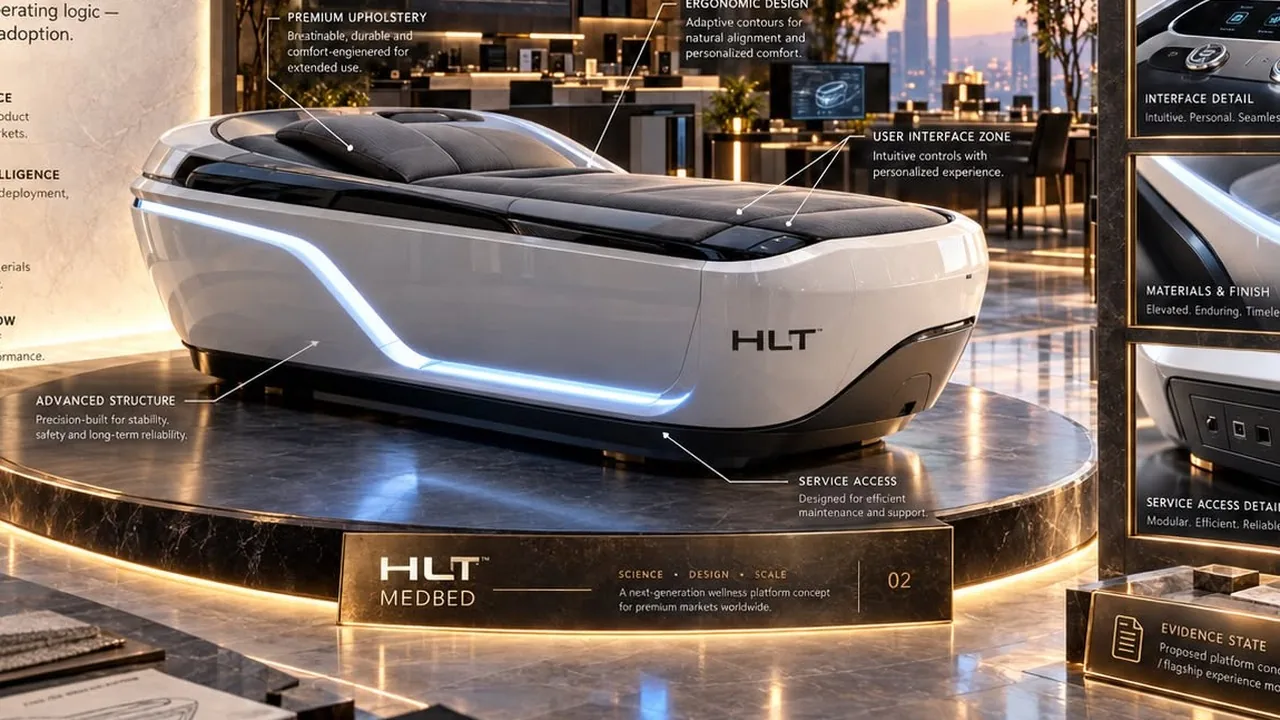 The HLT MedBed on its display plinth